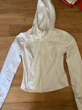 Lux White Zip Hoodie Jacket